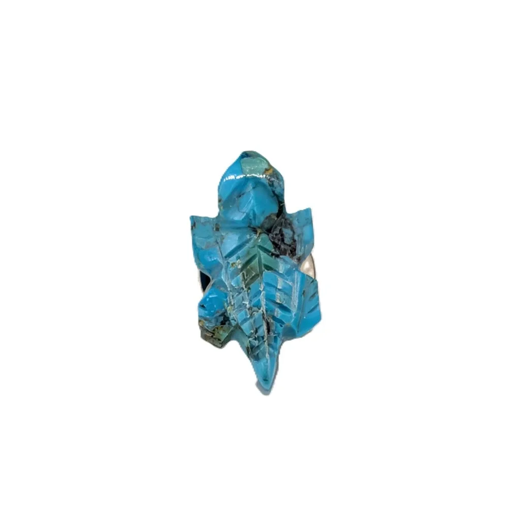 Navajo Kingman Turquoise Horned Lizard Tie Tac Hand Carved‎ Chris McCabe **